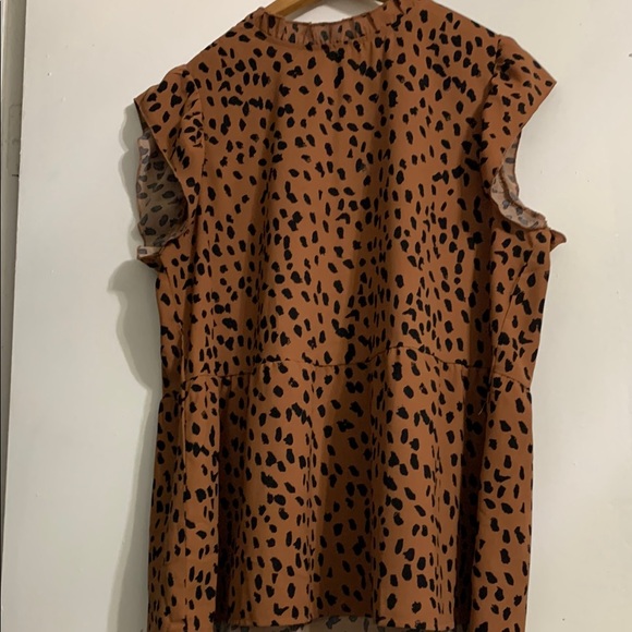 Black and Brown Boxy Blouse with Relaxed Fit - Picture 1 of 5
